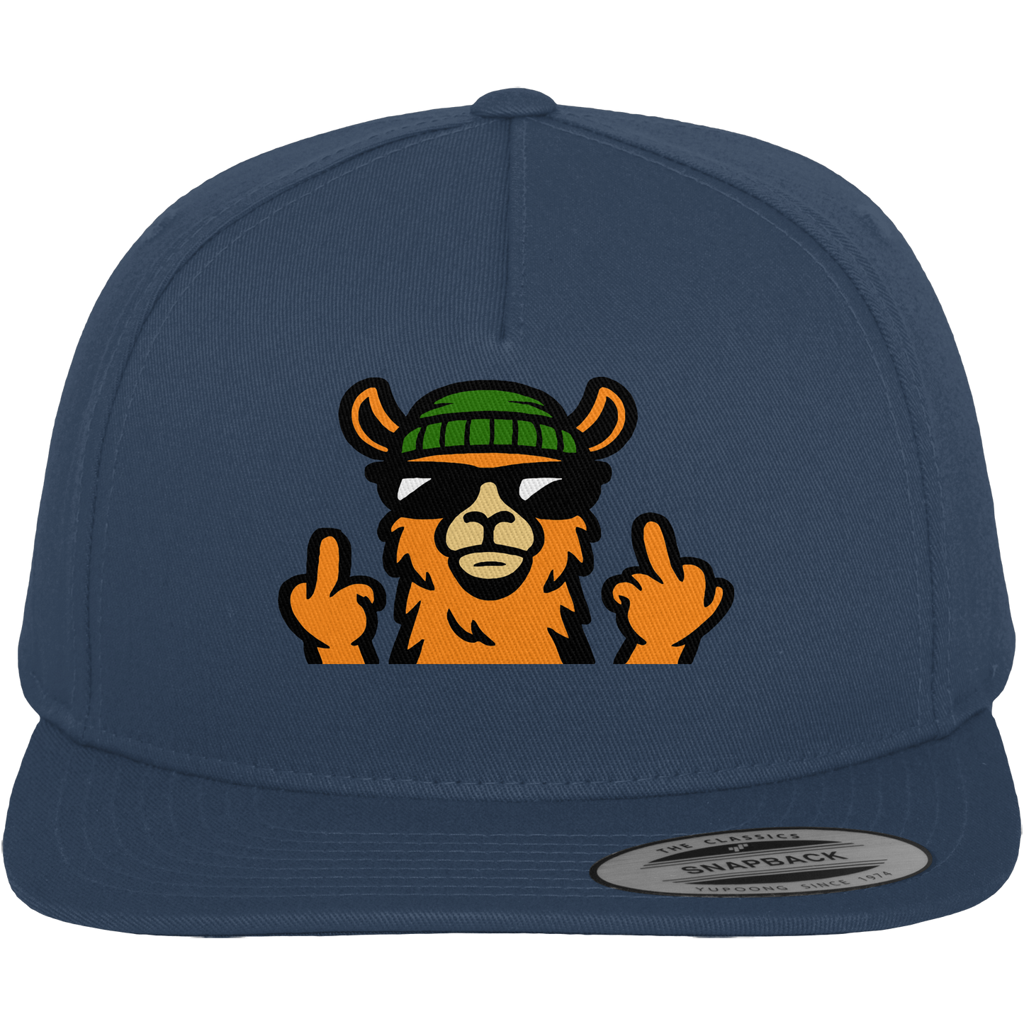 Lama mit Mittelfinger – Dein freches Statement gegen nervige Fragen und blöde Menschen - Premium Snapback