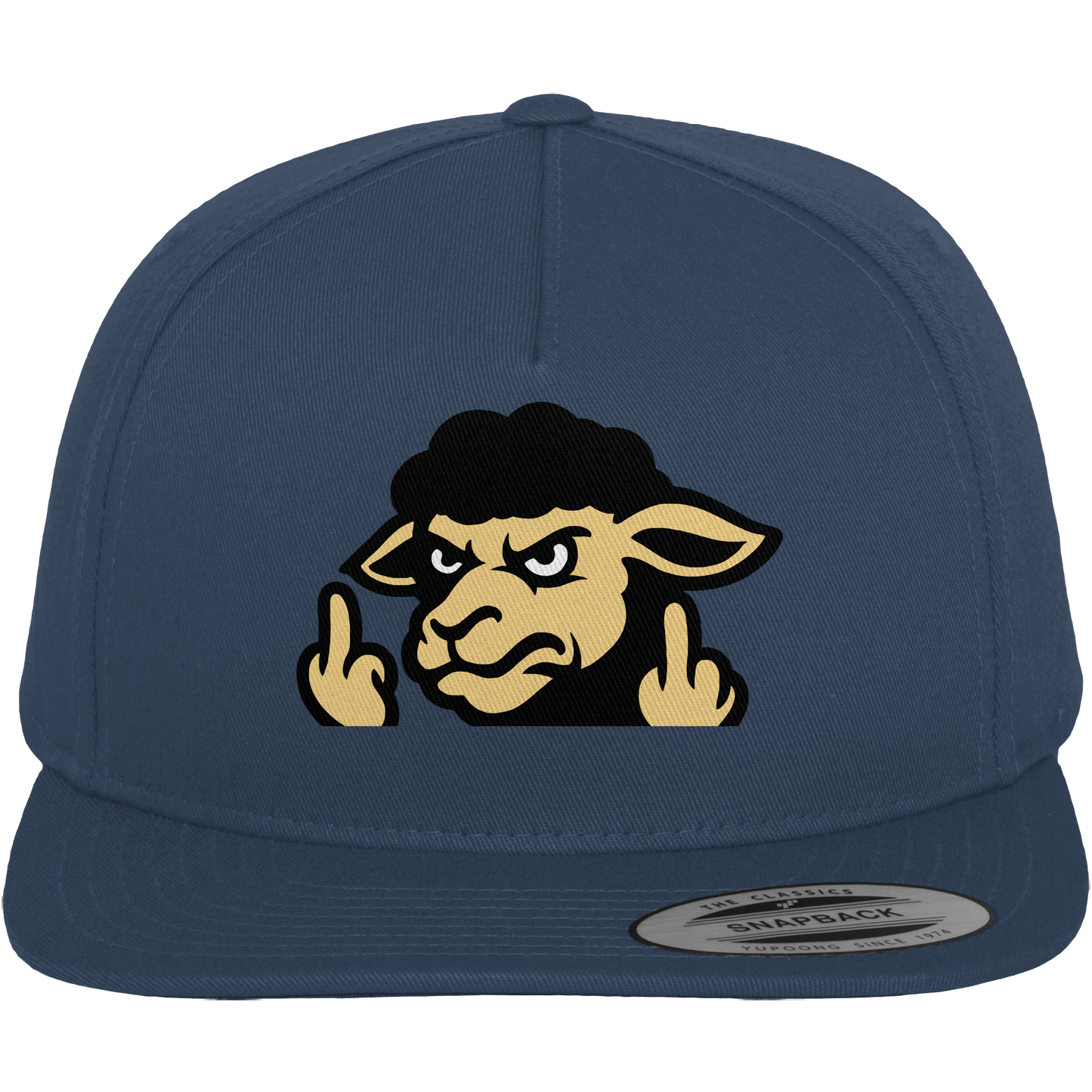 Schwarzes Schaf mit Mittelfinger – Für alle, die nicht dazugehören wollen - Premium Snapback