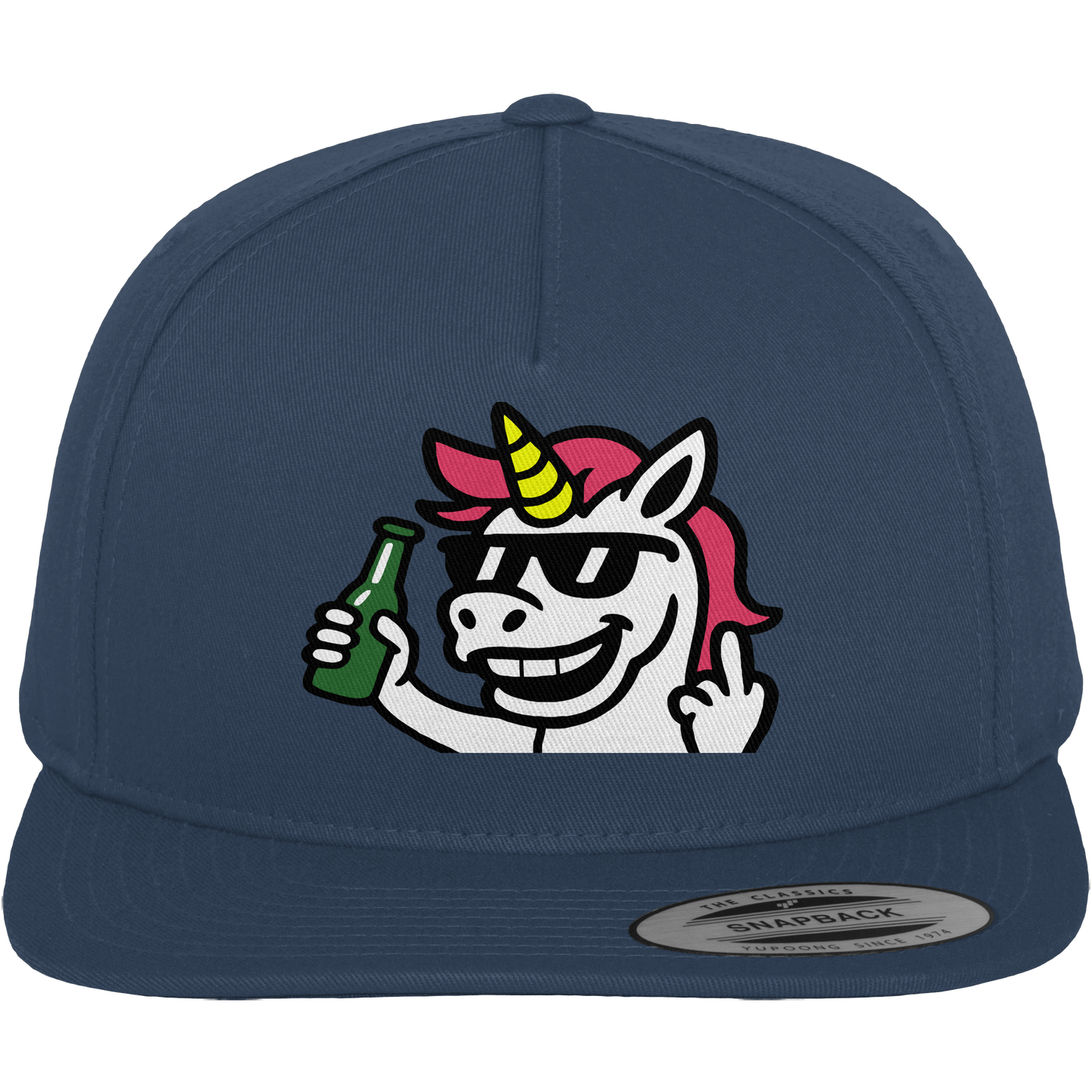 Einhorn mit Mittelfinger – Im Partymodus scheißt’s auf Glitzerregeln - Premium Snapback