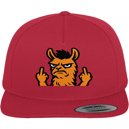 Lama mit Mittelfinger – Dein Mode-Statement gegen soziale Überforderung - Premium Snapback