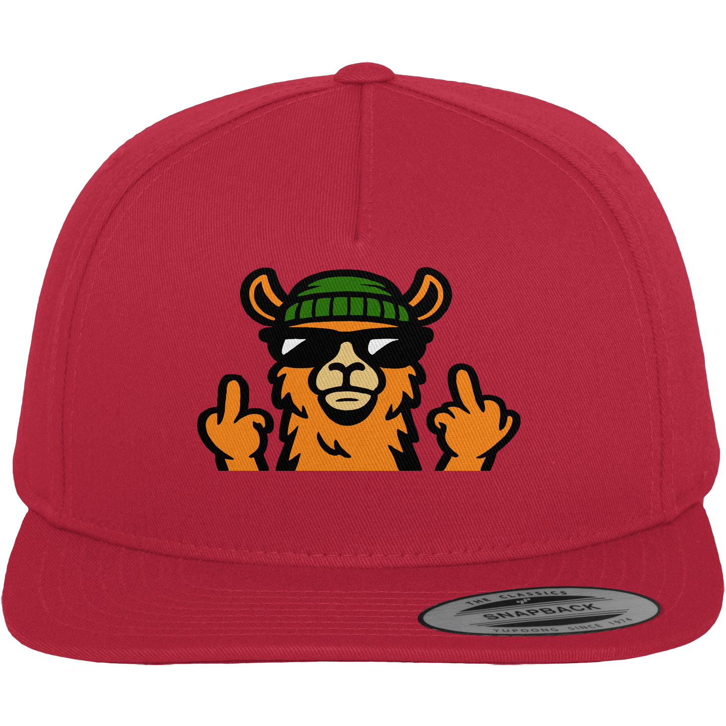 Lama mit Mittelfinger – Dein freches Statement gegen nervige Fragen und blöde Menschen - Premium Snapback