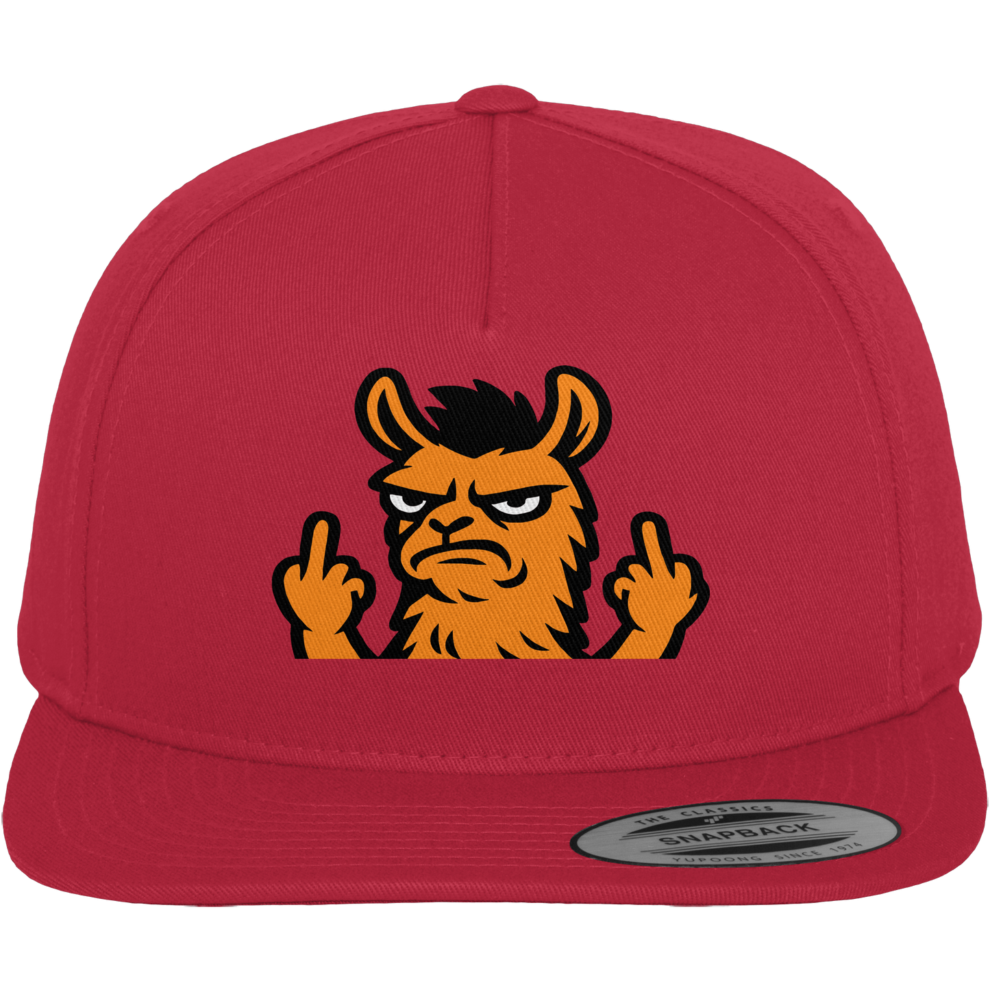 Lama mit Mittelfinger – Dein Mode-Statement gegen soziale Überforderung - Premium Snapback