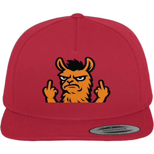 Lama mit Mittelfinger – Dein Mode-Statement gegen soziale Überforderung - Premium Snapback