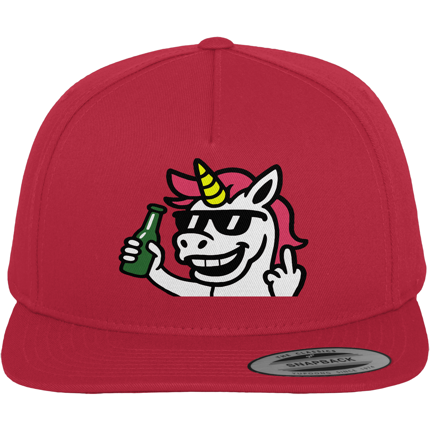 Einhorn mit Mittelfinger – Im Partymodus scheißt’s auf Glitzerregeln - Premium Snapback