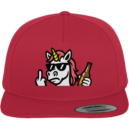 Einhorn mit Mittelfinger – Rave-Rainbow in Rebellion - Premium Snapback