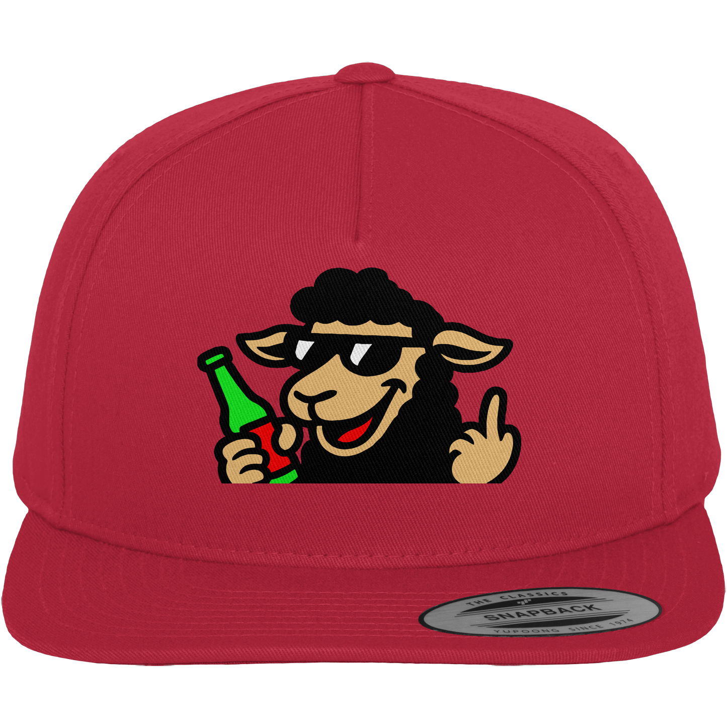 Schaf mit Mittelfinger im Partymodus – Zu viel Konfetti, zu wenig Geduld  - Premium Snapback