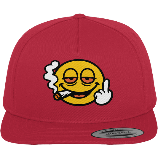 Smiley mit Mittelfinger – Wie ein Joint, nur zum Anziehen - Premium Snapback