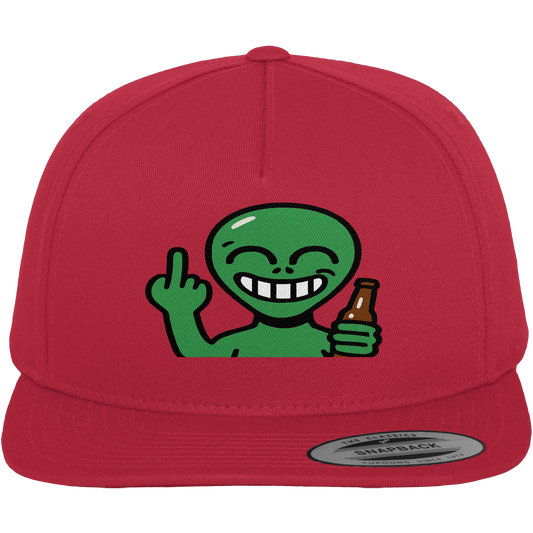 Alien mit Mittelfinger – Cosmic Party, irdischer Finger - Premium Snapback