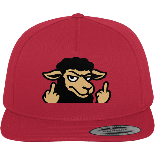 Schwarzes Schaf mit Mittelfinger – Das stille Nein in Stoffform - Premium Snapback