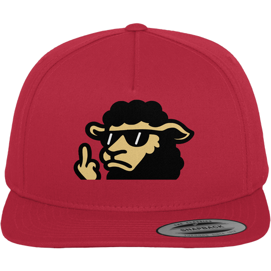 Schwarzes Schaf mit Mittelfinger – Lieber auffallen als mitlaufen - Premium Snapback
