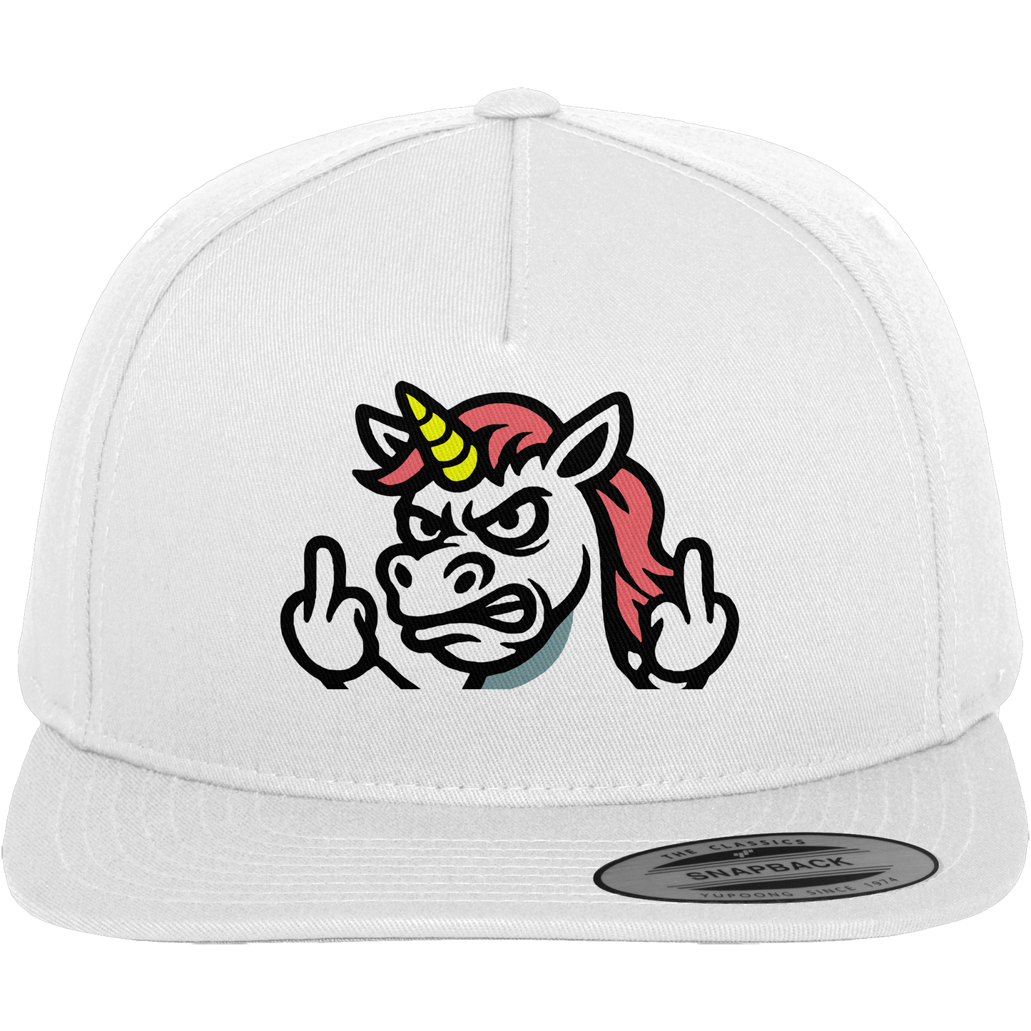 Einhorn mit Mittelfinger – Sag’s mit dem Horn - Premium Snapback