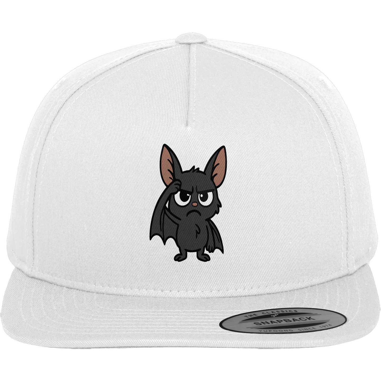 Fledermaus mit hochgezogener Braue – Nachtleben mit Meinung - Premium Snapback