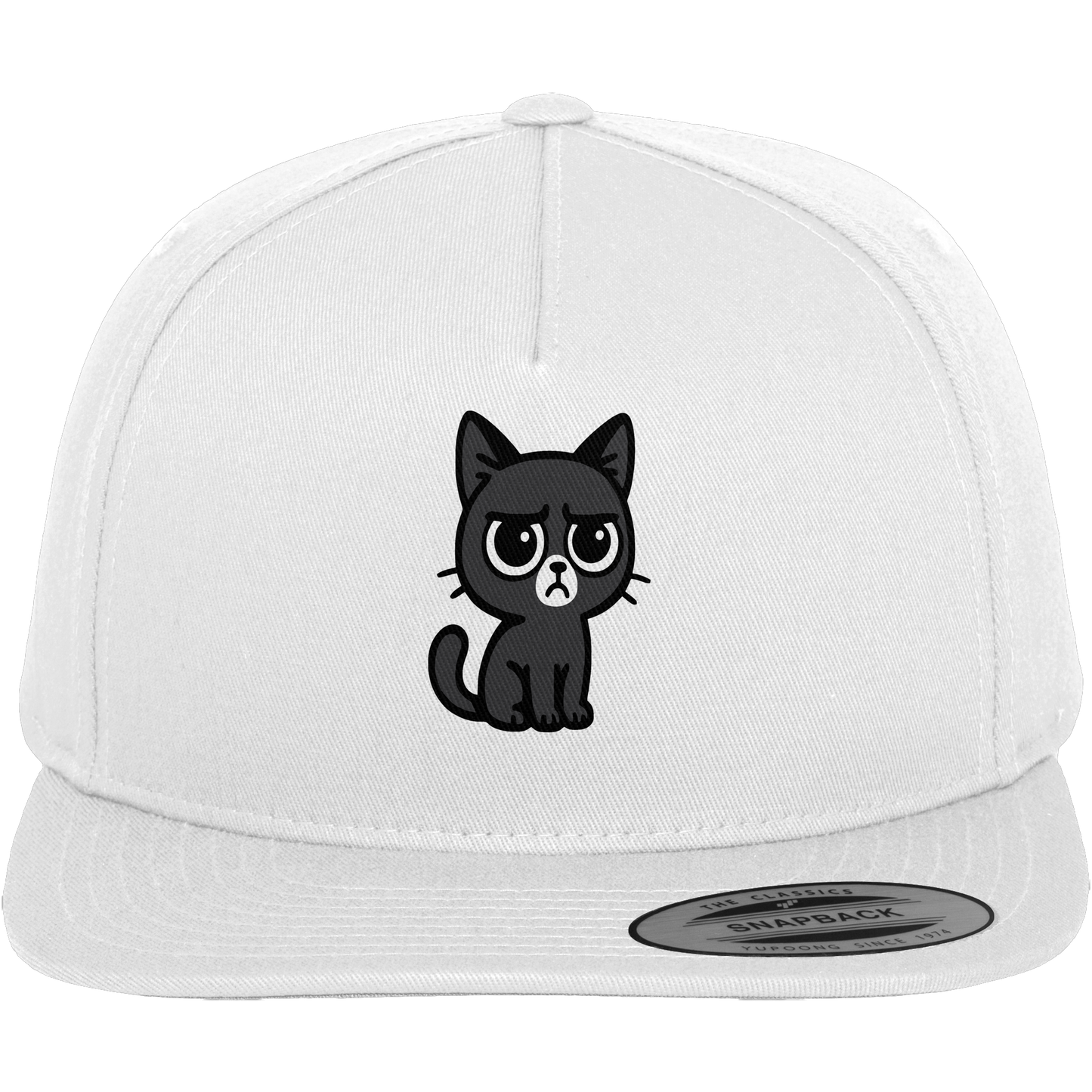 Schwarze Katze mit trotzigen Blick – Management-Ebene: Katze - Premium Snapback