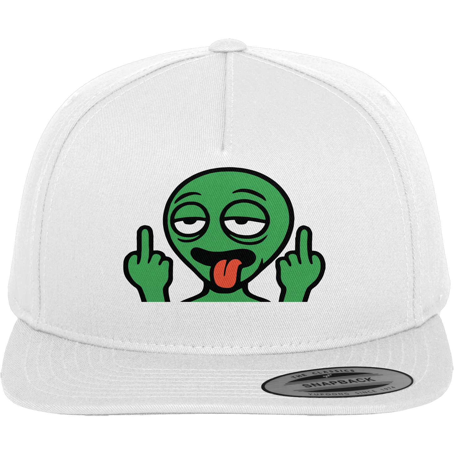 Alien mit Mittelfinger – Ich will nach Hause, aber erst flippe ich euch noch - Premium Snapback