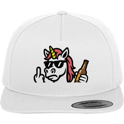 Einhorn mit Mittelfinger – Rave-Rainbow in Rebellion - Premium Snapback