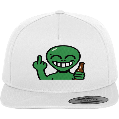 Alien mit Mittelfinger – Cosmic Party, irdischer Finger - Premium Snapback