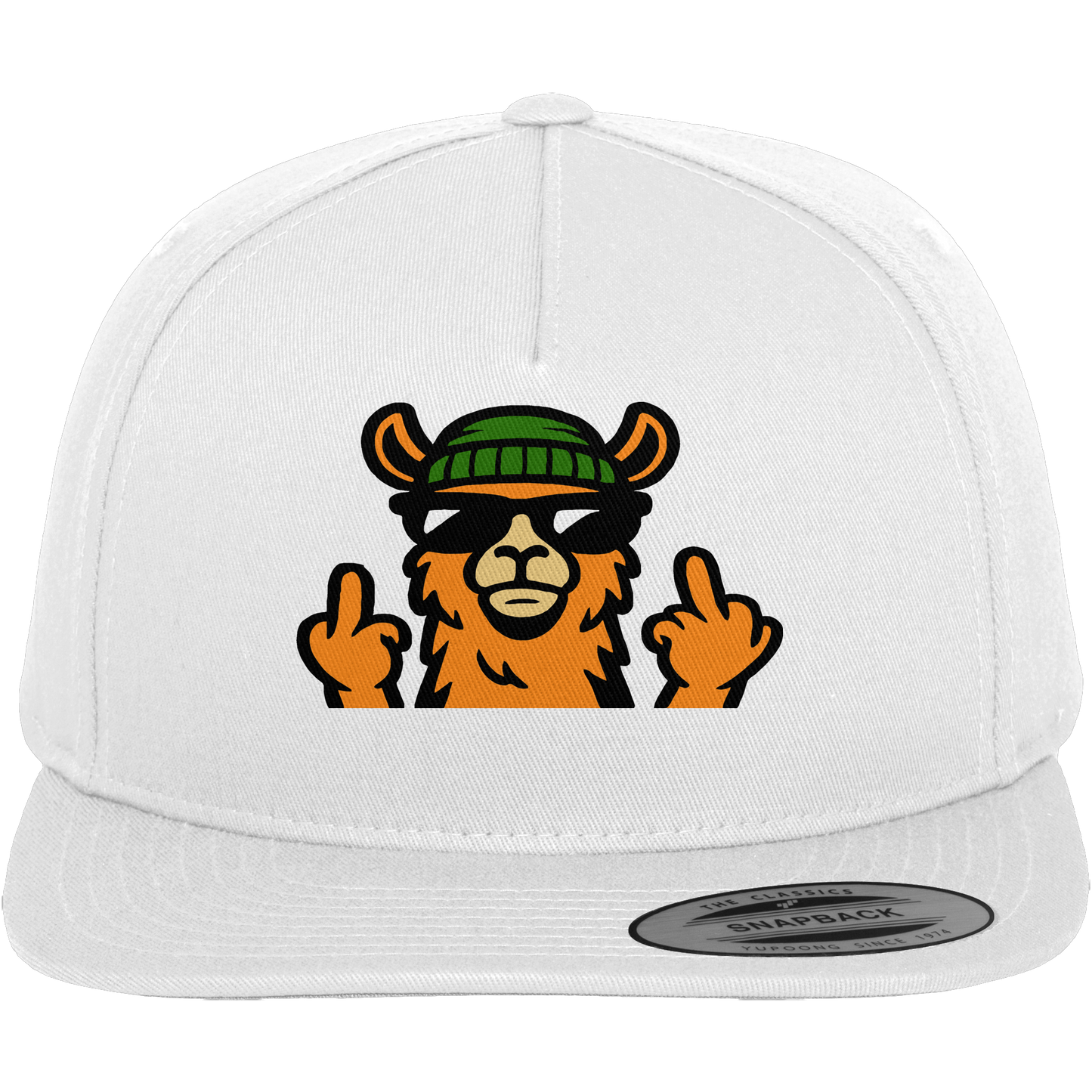 Lama mit Mittelfinger – Dein freches Statement gegen nervige Fragen und blöde Menschen - Premium Snapback