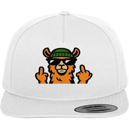 Lama mit Mittelfinger – Dein freches Statement gegen nervige Fragen und blöde Menschen - Premium Snapback